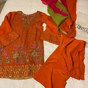 New Chinyere rust orange party suit
